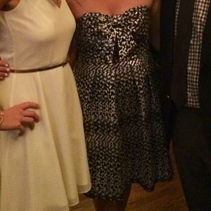 Eva Franco black and silver strapless dress.